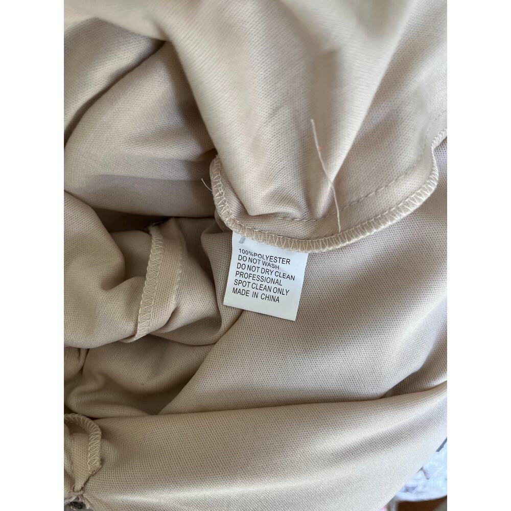 NEW NWT Mac Duggal 70237 Beige Embellished Long Sleeve Midi Dress Mocha Size 4 - Picture 5 of 6
